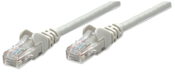 Intellinet Network Patch Cable - Cat6 - 3m - Grey - CCA - U/UTP - PVC - RJ45 - Gold Plated Contacts - Snagless - Booted - Lifetime Warranty - Polybag - 3 m - Cat6 - U/UTP (UTP) - RJ-45 - RJ-45