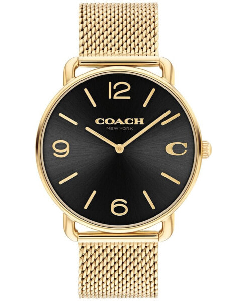 Часы и аксессуары Coach Elliot сетчатый, золотистый, нержавеющая сталь 41 мм