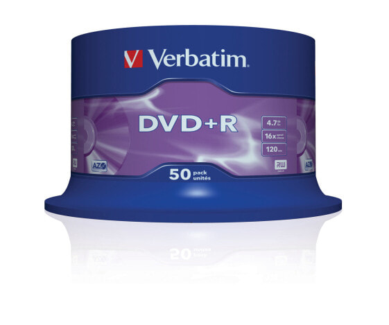 Verbatim VB-DPR47S3A, DVD+R, 120 mm, Spindle, 50 pc(s), 4.7 GB