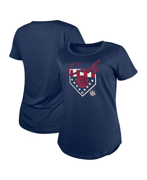 Women's Navy Chicago Cubs Americana T-Shirt