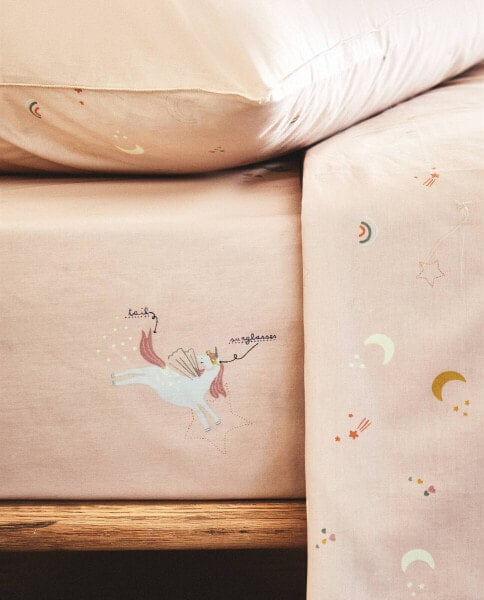 Children’s unicorn fitted sheet