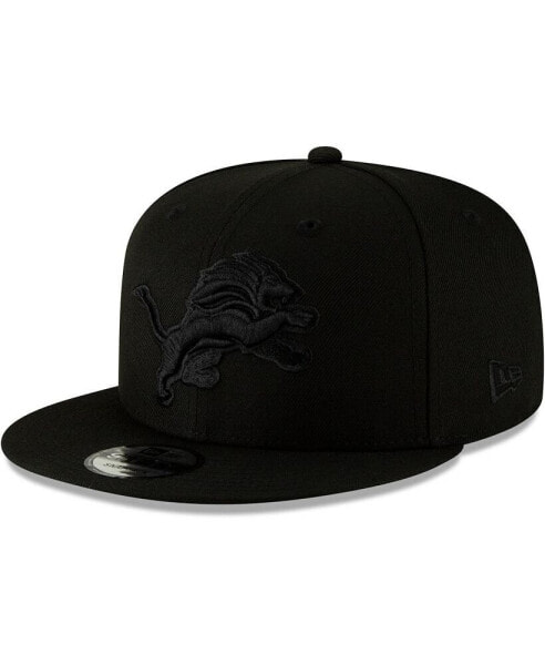 Men's Black Detroit Lions Black On Black 9Fifty Adjustable Hat