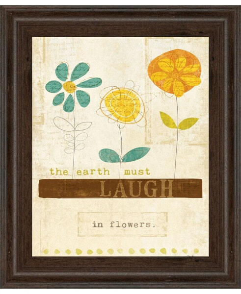 Laugh in Flowers by Mollie B Framed Print Wall Art, 22" x 26"