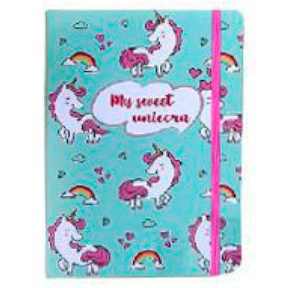 GENERICO Notebook Unicorn With Rubber 14X9 4 Colors