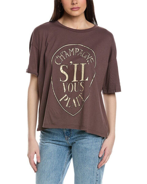 Project Social T Champagne Distressed Foil Perfect T-Shirt Women's