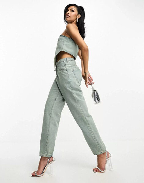 Fae high waist straight leg jeans co-ord in dirty bleach blue