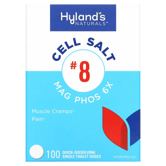 Hyland's Naturals, Cell Salt # 8, Mag Phos 6X, 100 быстрорастворимых таблеток