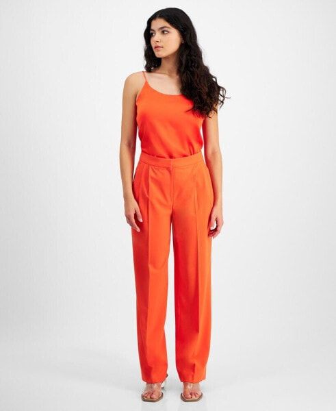 Women's High Rise Pleated Wide-Leg Pants, Created for Macy's