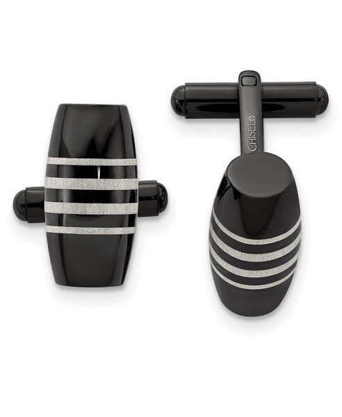 Stainless Steel Polished Black IP-plated Cufflinks