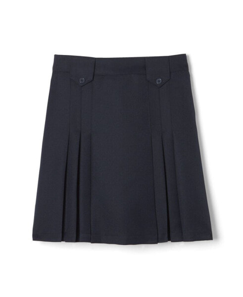 Little Girls Front Pleated Skirt with Tabs