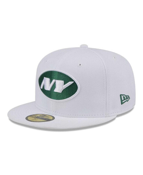 Men's White New York Jets Omaha 59FIFTY Fitted Hat