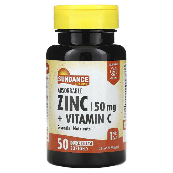 Витаминно-минеральный комплекс Цинк + витамин C Sundance Vitamins №50 (быстрого действия)