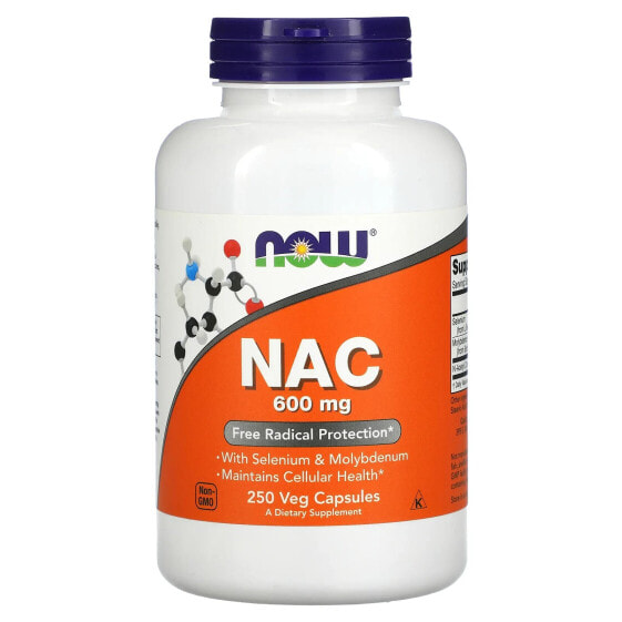 Антиоксидант NOW NAC с селеном, 100 капсул