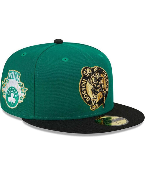 Men's Kelly Green, Black Boston Celtics Gameday Gold Pop Stars 59FIFTY Fitted Hat
