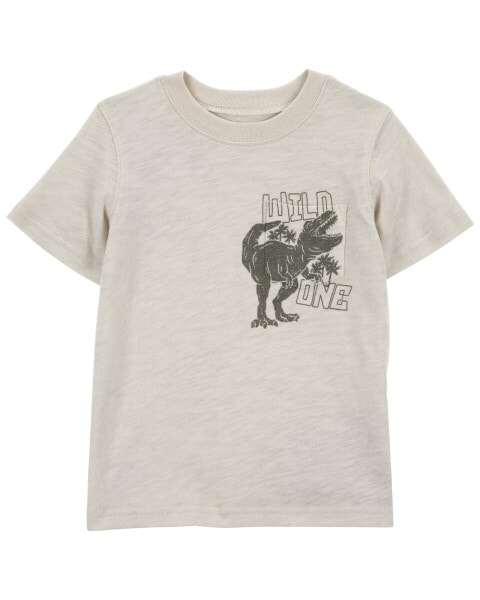 Baby Dinosaur Slub Jersey Pocket Tee 3M