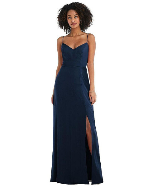 Women's Tie-Back Cutout Maxi Dress with Front Slit