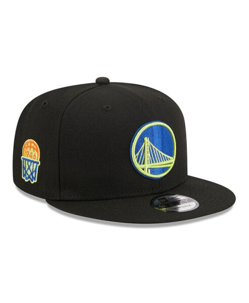 Men's Black Golden State Warriors Neon Pop 9FIFTY Snapback Hat
