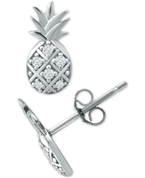 Cubic Zirconia Pineapple Stud Earrings in Sterling Silver, Created for Macy's