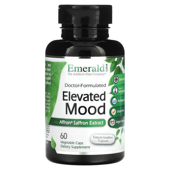 Капсулы для поддержания настроения Elevated Mood с экстрактом шафрана Affron, 60 шт., Emerald Laboratories
