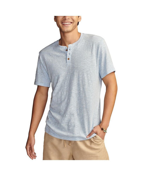 Men's Linen Short Sleeve Henley T-shirts