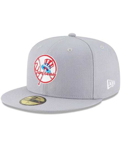 Men's Gray New York Yankees Cooperstown Collection Wool 59FIFTY Fitted Hat