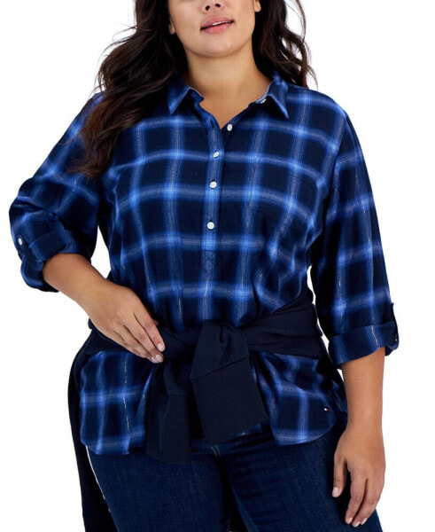 Plus Size Brushed Cotton Popover