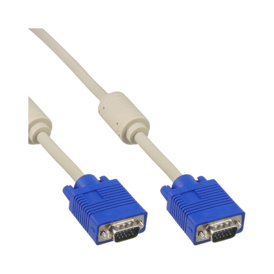 InLine S-VGA Cable 15 HD grey male / male 1m