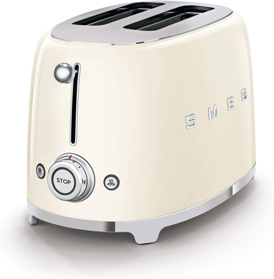 Smeg TSF01CREU Toaster 2 Scheiben, creme [Energy Class A+]