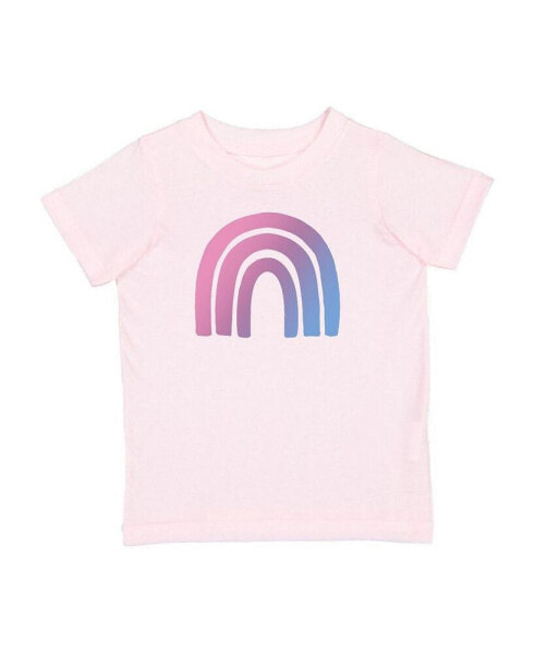 Little and Big Girls Rainbow Doodle T-Shirt