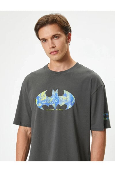 Batman Tişört Lisanslı Oversize Kısa Kollu Bisiklet Yaka Pamuklu