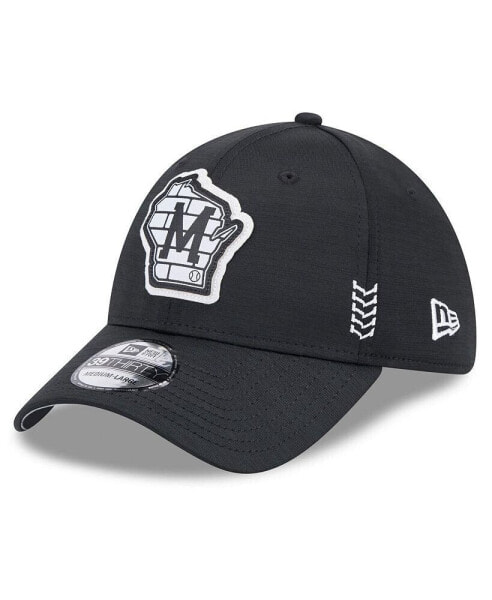 Men's Black Milwaukee Brewers 2024 Clubhouse 39THIRTY Flex Fit Hat