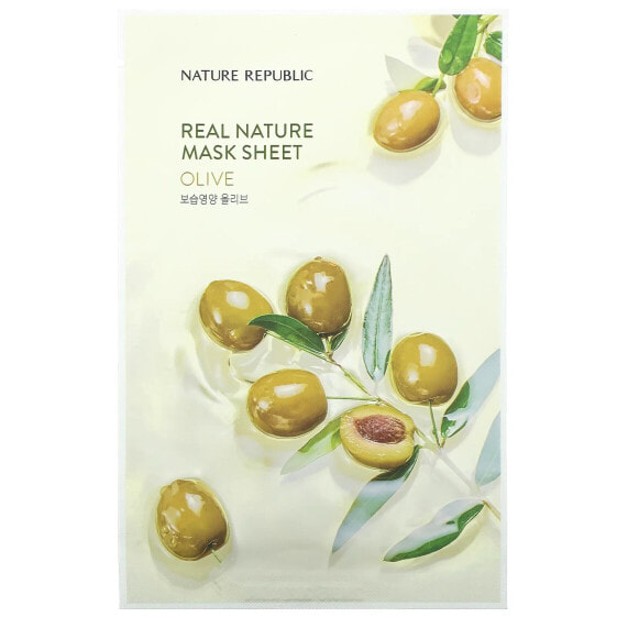 Real Nature Beauty Mask Sheet, Olive, 1 Sheet, 0.77 fl oz (23 ml)