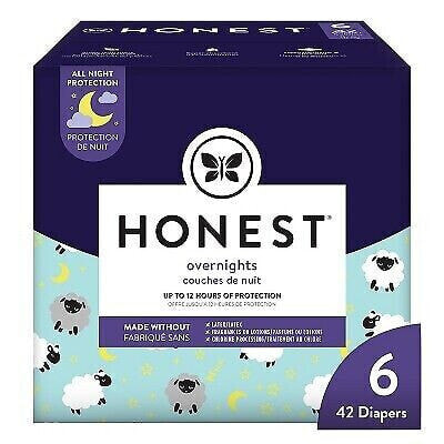 The Honest Company Clean Conscious Sleepy Sheep Disposable Overnight Diapers -
