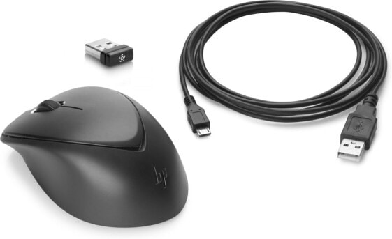 HP Wireless Premium Mouse - Ambidextrous - Laser - RF Wireless - 1200 DPI - Black