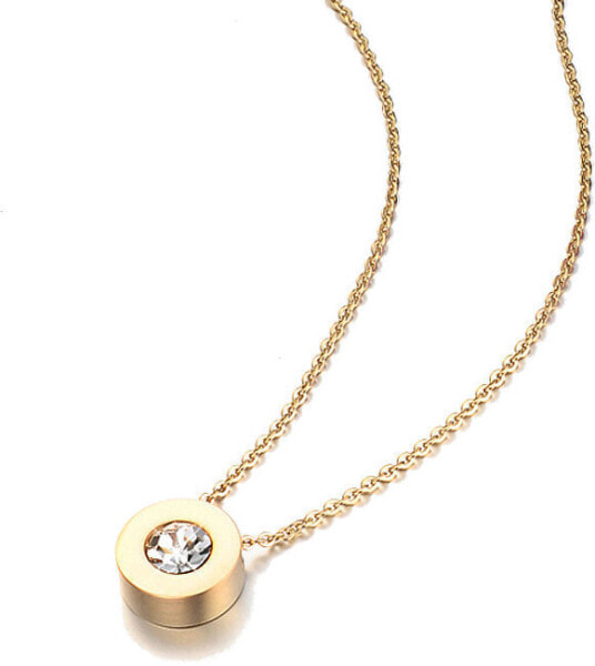 Gold plated necklace with glittering pendant