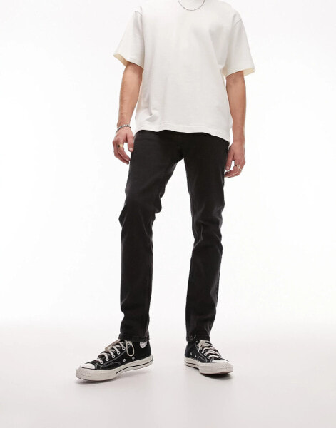 Topman skinny jeans in washed black