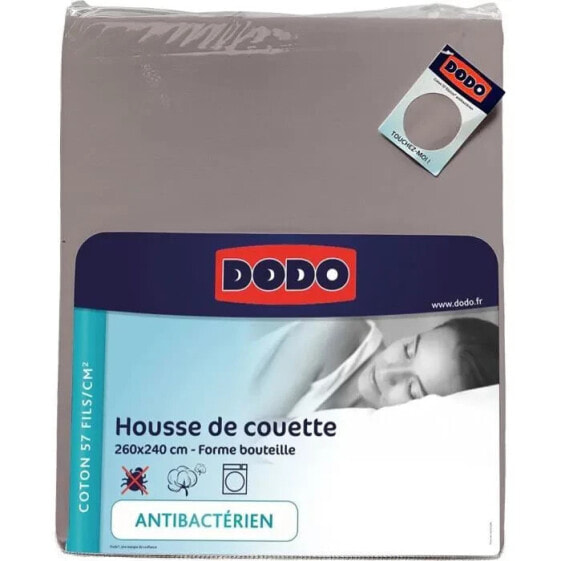 Dodo Duvet Cover - 260x240 cm - Baumwolle - Antibakteriell - Taupe - Made in Frankreich