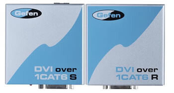Gefen EXT-DVI-1CAT6 - DVI - RJ-45 - Blue - Silver