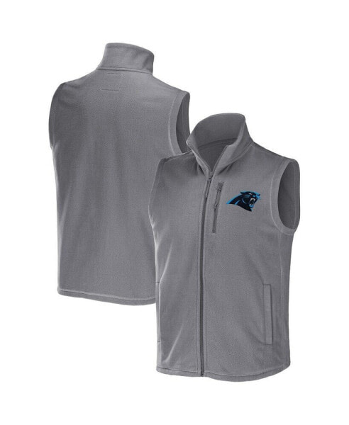 Men's NFL x Darius Rucker Collection by Gray Carolina Panthers Polar Fleece Full-Zip Vest