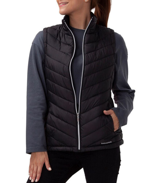 Women's Quilted Soft Fleece Lining Puffer Vest, up to 2XL