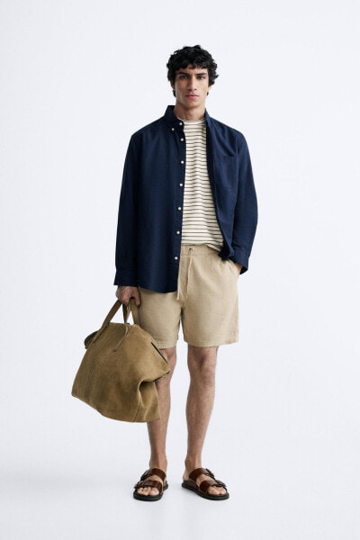 Linen - cotton bermuda shorts