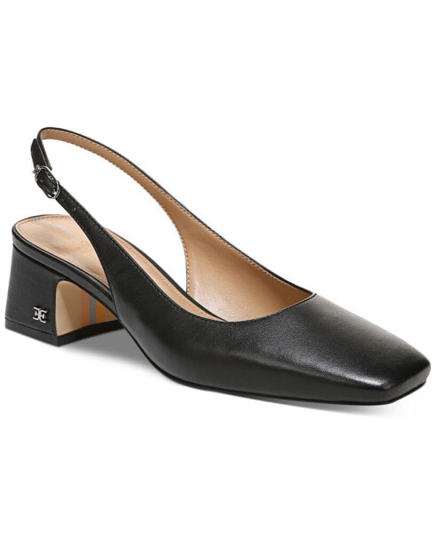 Terra Snip-Toe Slingback Block-Heel Pumps