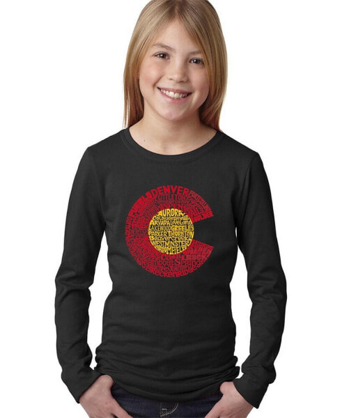 Girls Word Art Long Sleeve T-Shirt - Colorado