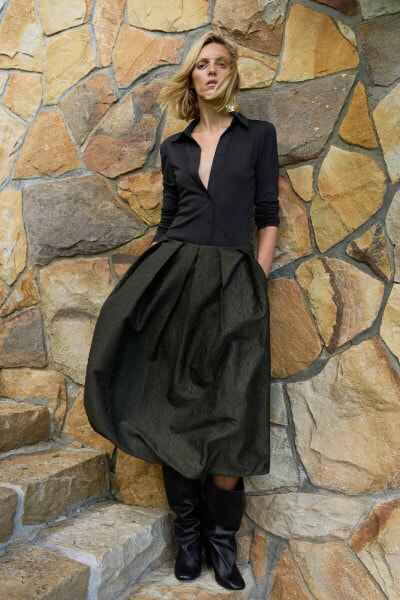 Zw collection voluminous jacquard skirt