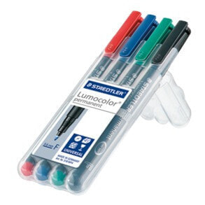 STAEDTLER Lumocolor 318 WP4, Black, Blue, Green, Red, Fine tip, Black, Polypropylene (PP), Fine, 0.6 mm