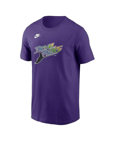 Men's Purple Tampa Bay Rays Cooperstown Collection Team Logo T-Shirt