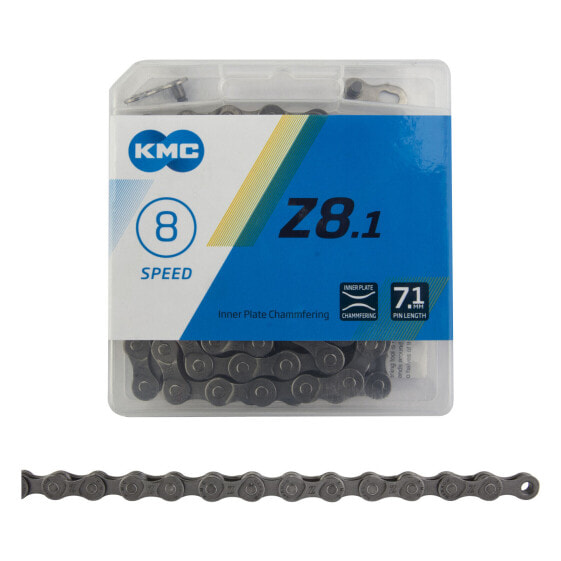 KMC Z8.1 Chain - 6, 7, 8-Speed, 116 Links, Gray
