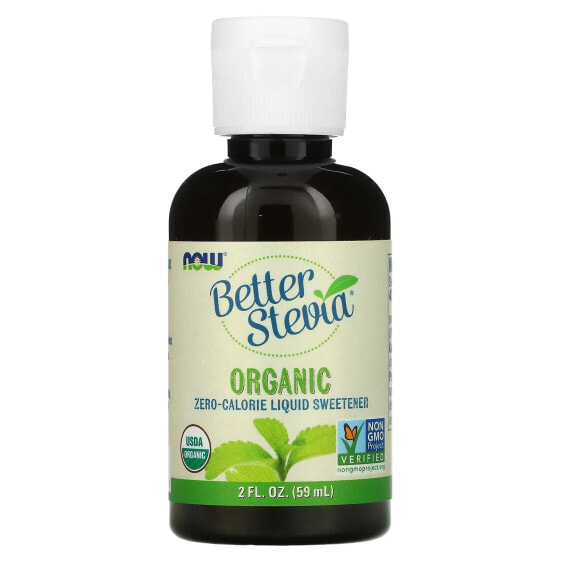 NOW Foods, Better Stevia, органический бескалорийный жидкий подсластитель, 59 мл (2 жидк. унции)