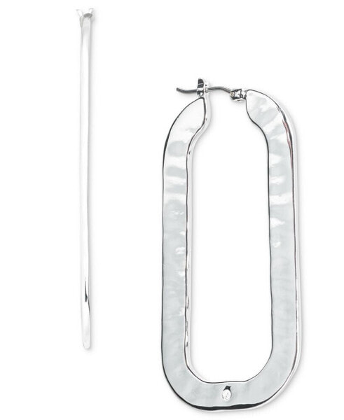 Silver-Tone Rounded Rectangle Hoop Earrings, Created for Macy's
