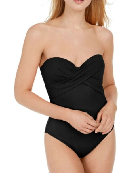 Kate Spade New York 266631 Women's Molded Cup Bandeau One-Piece Swimsuit Size M